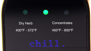 Randy's Chill Freezable Tube Herbal Vaporizer Heat Settings